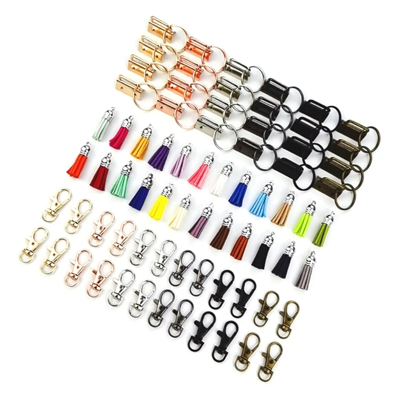 72 Pcs Hooks Colorful Tassels for Key Rings for Diy Crafts Projects Keych