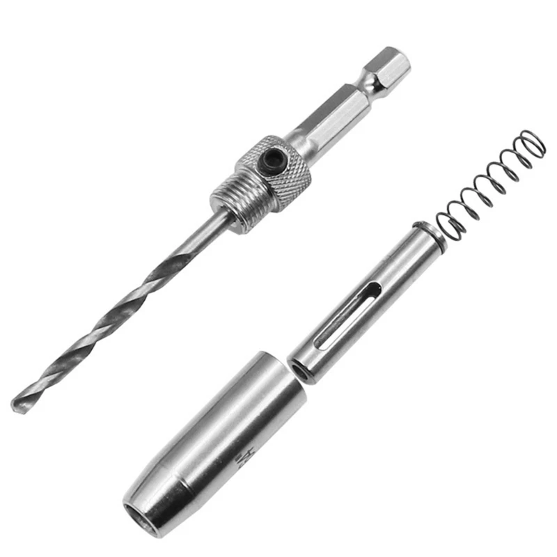 Drill Bit Set with Hexagonal Shank for Efficient Screw Sizing & Door Hinge Placement Smooth Screw Installation Carpentry 517A