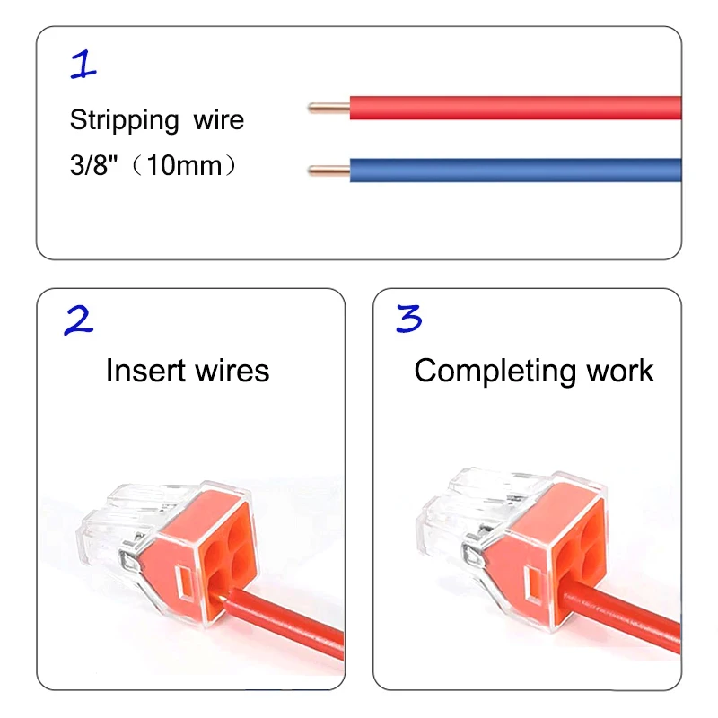 50/100 PCS 4 holes Wire Connector Universal Splitter Wiring Cable Quick Wiring Electrical Connector Push-in Home Terminal Block