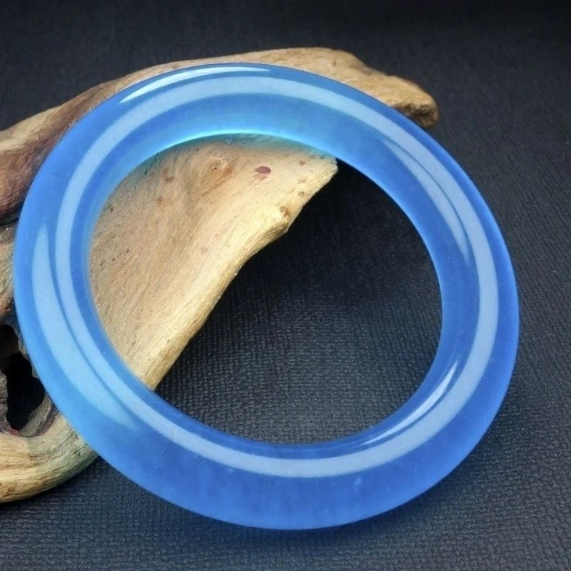 

Natural Ice Blue Quartzite Jade Bracelet, Women's Elegant