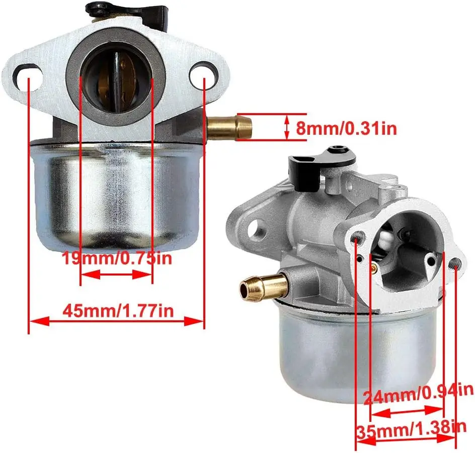 799868Carburetor with Air Filter Spark Plug Tune Up Kit Compatible with Briggs Stratton Craftsman498966 and497314.4-7hp Engines