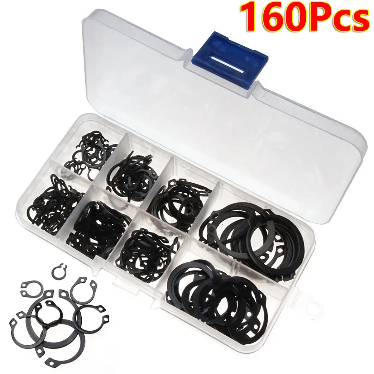 160 قطعة M2-M 25 C-مشبك المفاجئة بحلقة إحكام عدة الخارجية الاحتفاظ حلقة تشكيلة مجموعة الأسود الكربون الصلب مجموعة متنوعة غسالات المفاجئة DIY بها بنفسك #2