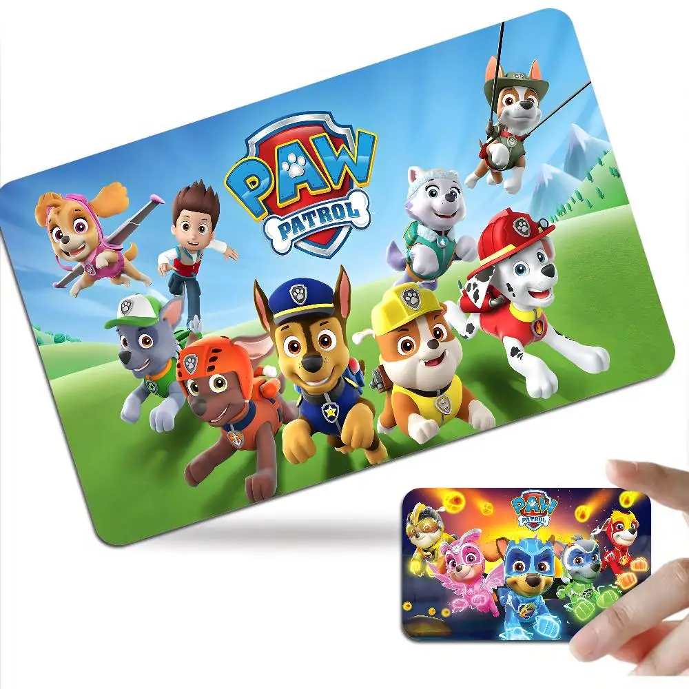 Cartoon P-Patrol Cute Dog Anime Cartoon Bear Skin Sticker Film Tape Case for Big Credit Debit Card Front Side
