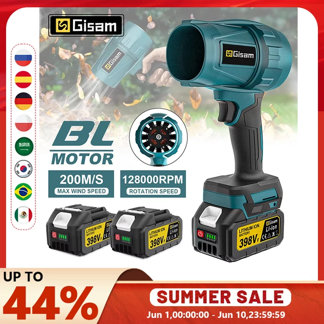 Gisam 200m/s Bezszczotkowy Turbo Jet Fan Elektryczna Dmuchawa Powietrza Mocna Ręczna Dmuchawa Kanałowa Turbo Elektryczna Dmuchawa do Akumulatora Makita 18V