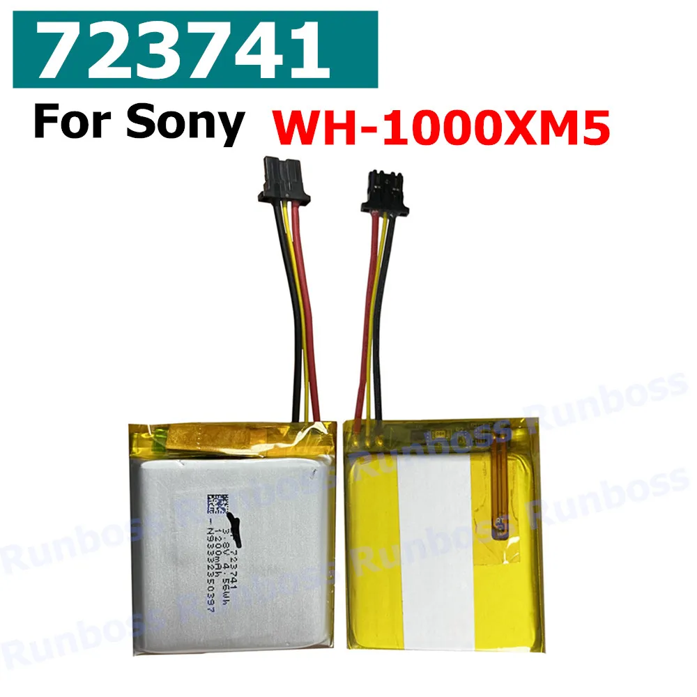 For Sony WH-1000XM5 Bluetooth Headphone Charging Case 723741 Original Battery 1200mAh Battery