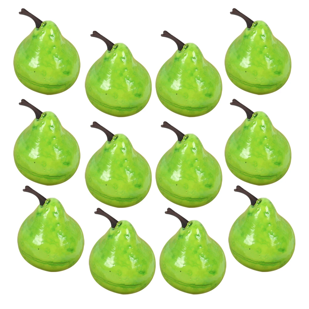 

30 Pcs Fruit Artificial Ornaments Faux Pears Green Realistic Simulation Decoration