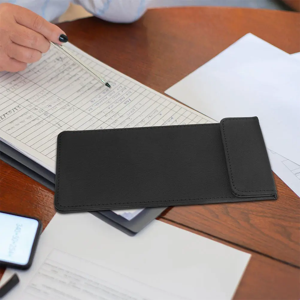 

2Pcs File Folder Versatile Compact Textured Restaurant Check Presenter Classic Color Guest Check Card Holder Server Note Pad