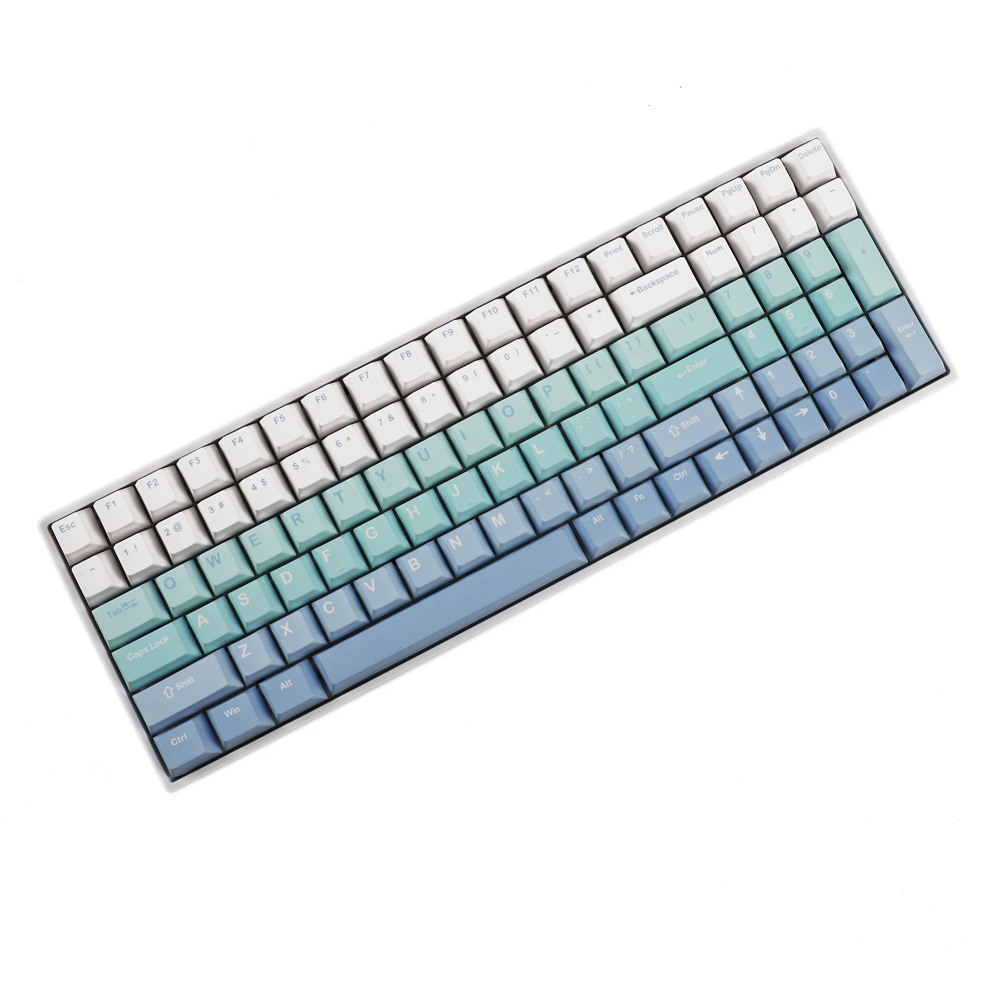 127 Five Sides Gradient Cherry Profile Dye Sub PBT Keycaps For TKL 61 64 68 75 87 96 104 108 MX Keyboard