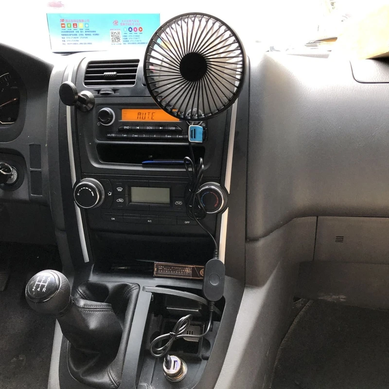 USB Car Fan Suction Cup Car for Seat Back Single for Head Car Fan 5V Universal Large Wind Three Speed Control USB Car Fa