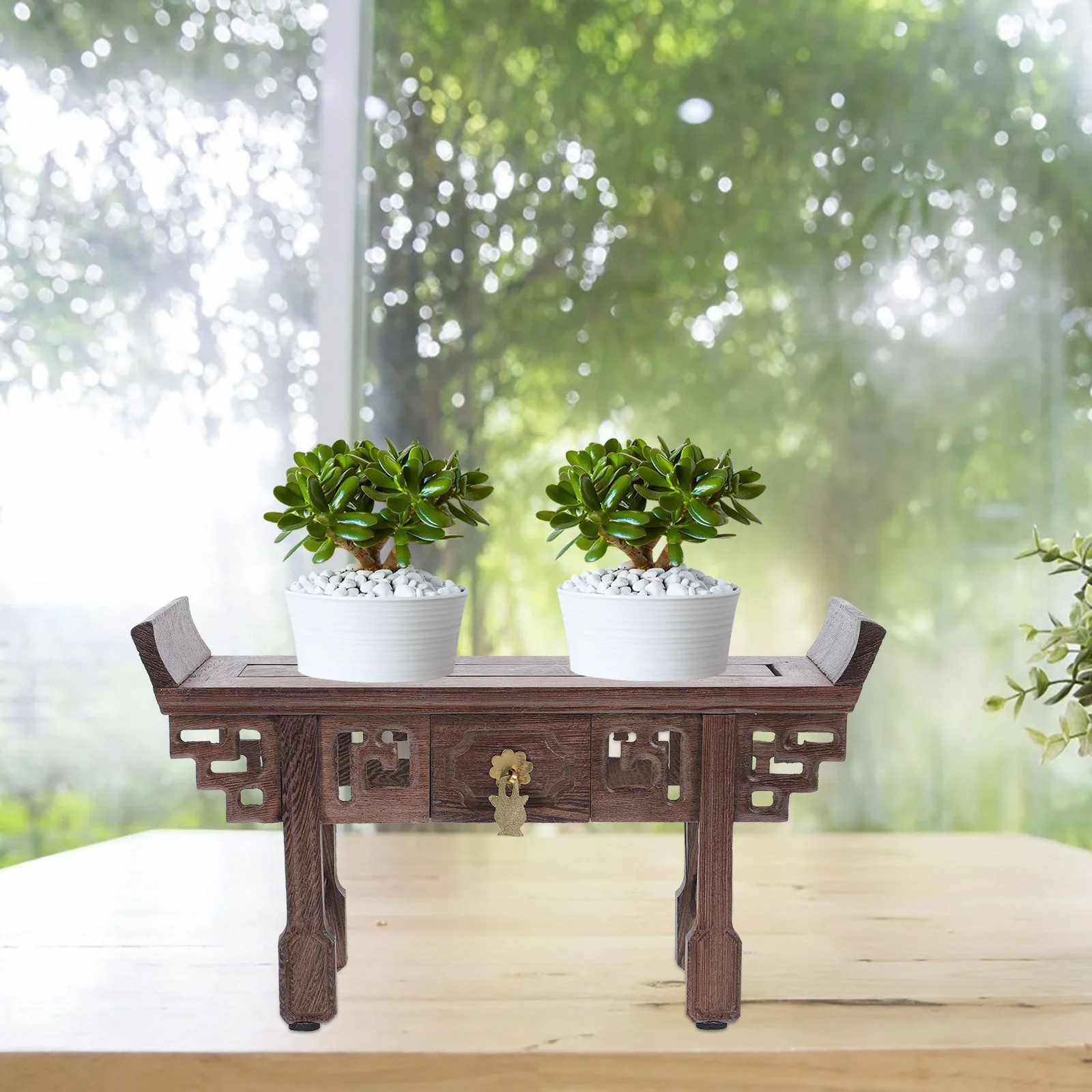 Jade Display Stand Bonsai Sockel Regale Holz Basis Vase Basen Blumentopf Handwerk Rack