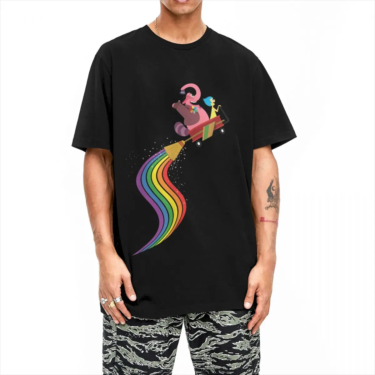 Inside Out Bing Bong And Joy Rainbow Men Women's T Shirt Fashion Tees Short Sleeve Round Neck T-Shirt Cotton New Arrival Clothes