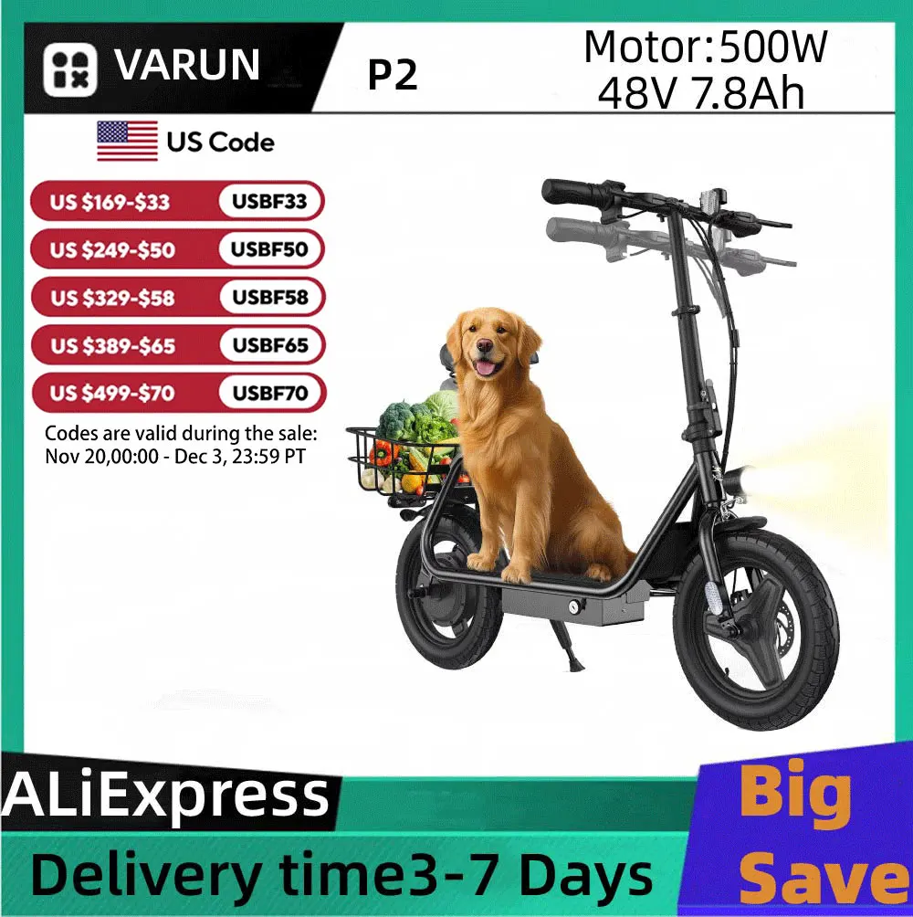 

VARUN P2 Adult Electric Scooter 500W Motor 48V7.8AH Battery City Escooter 14 Inch Tire Foldable E-Scooter