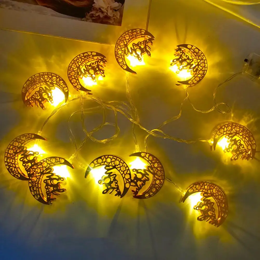 Battery-powered String Light Portable Decorative Light Ramadan Eid String Light Party Ornament Shape Led Lamp with for Low-power