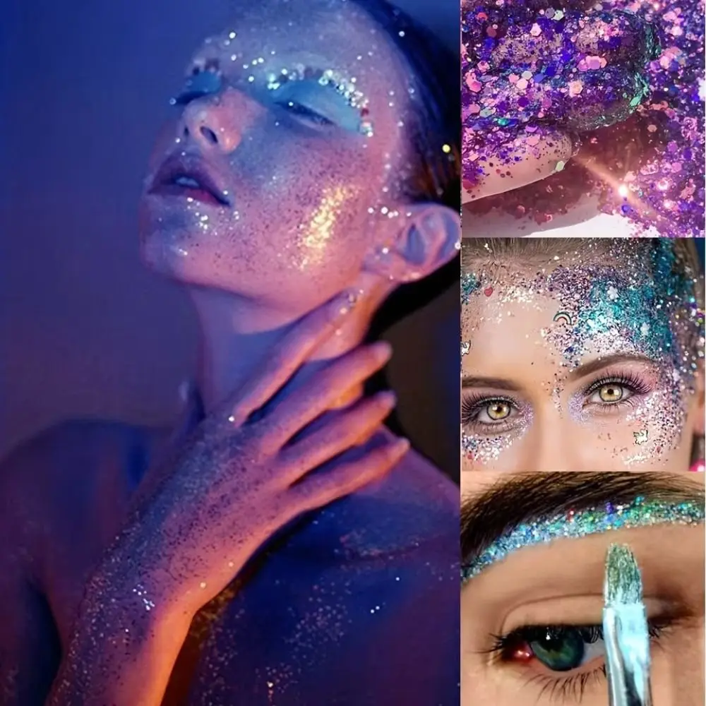 Chameleon Glitter Gel Sequins Long-Lasting Face Make Up Decorations Highlighter Glitter Easy To Use Shimmer Face Makeup Sequins