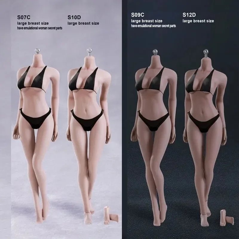 S01A S04B S07C S10D 1/6 مقياس الفولاذ المقاوم للصدأ أنثى الجندي سلس دمية الجسم ل 12 بوصة عمل الشكل شاحب/Suntan الجلد الجسم نموذج #4