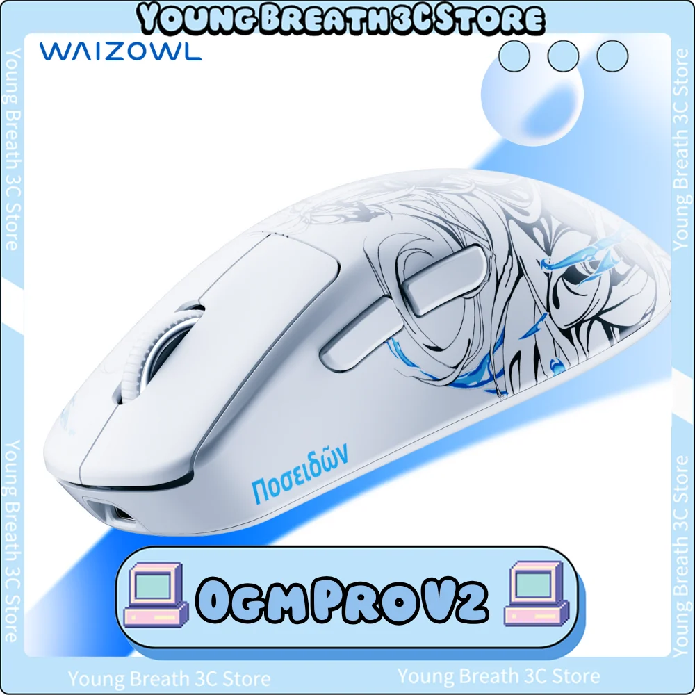 

Waizowl Ogm Pro V2 Poseidon Mouse Paw3950 Three Mode 8K Wireless Gaming Mouse Lightweight Custom Game Mouse Esports Accessories