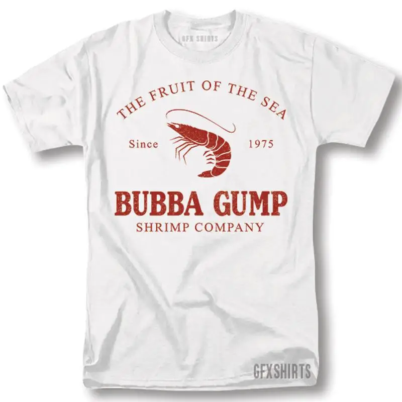 

Рубашка Bubba Gump Shrimp Company, новинка, футболка с саркастическим рисунком Forest Gump