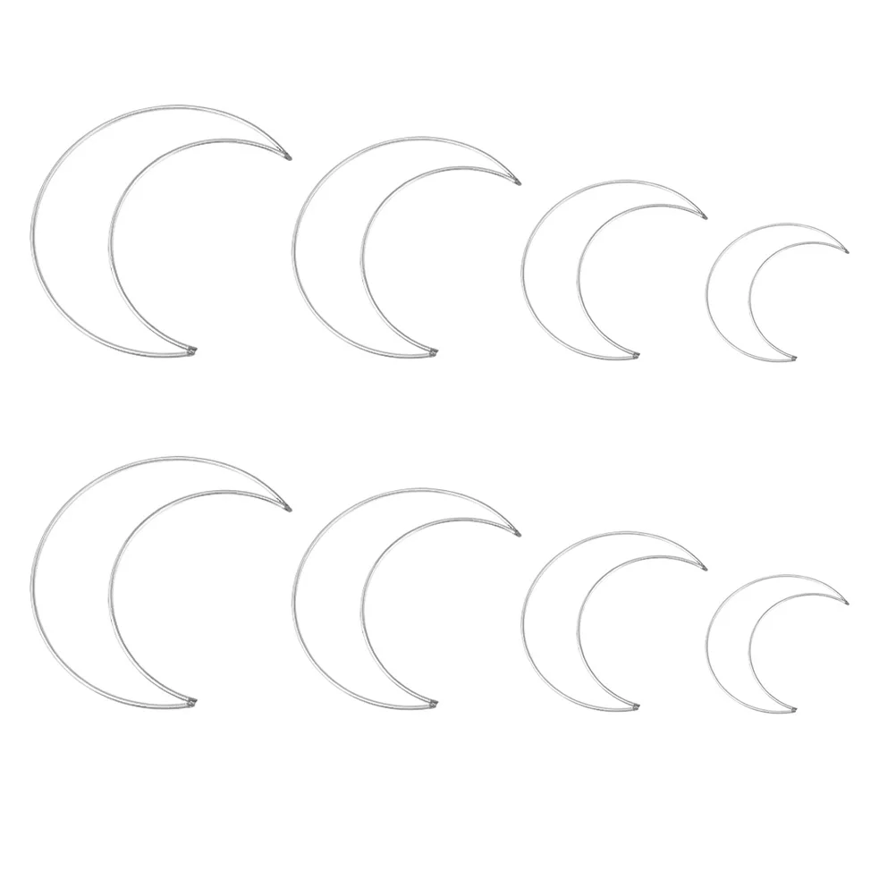 

8pcs 10 Pieces Dream Catcher Hoops Iron Rings for DIY Craft Decor Macrame Tools Moon Shaped Wreath Circles Home Accessories
