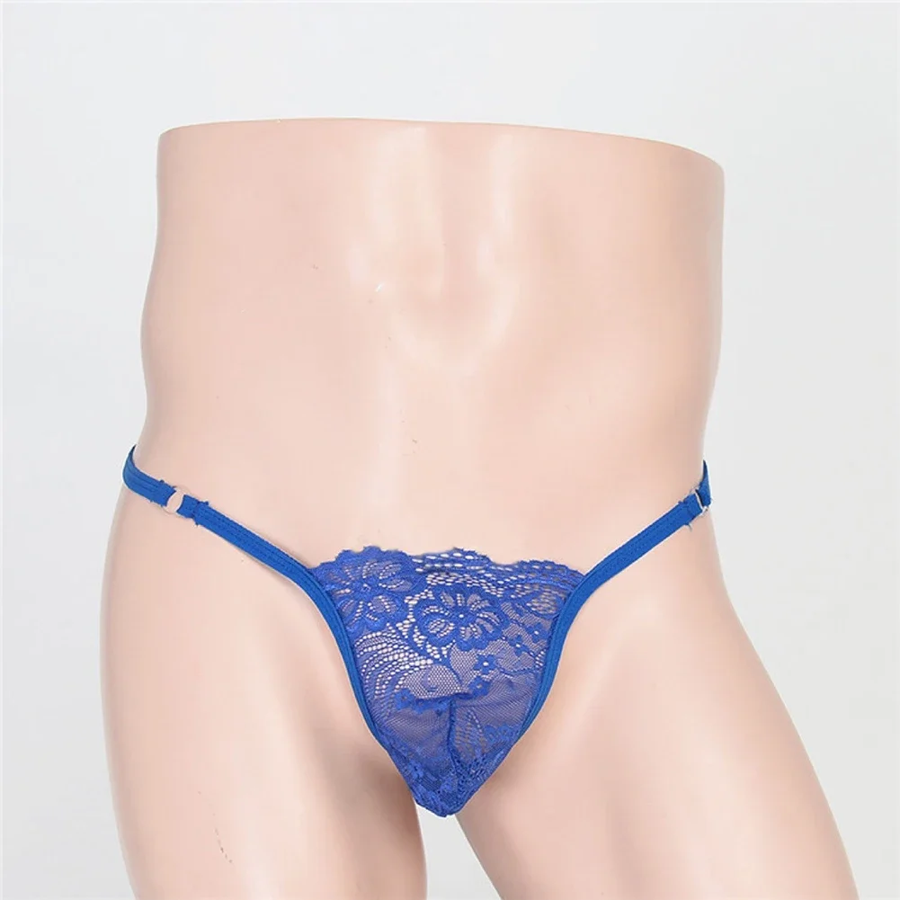 Männer Sexy Spitze Sissy Erotische Durchsichtig Spitze Ausbuchtung Beutel G-String Tanga Niedrige Taille T-Back Unterwäsche Versuchung Schlanke