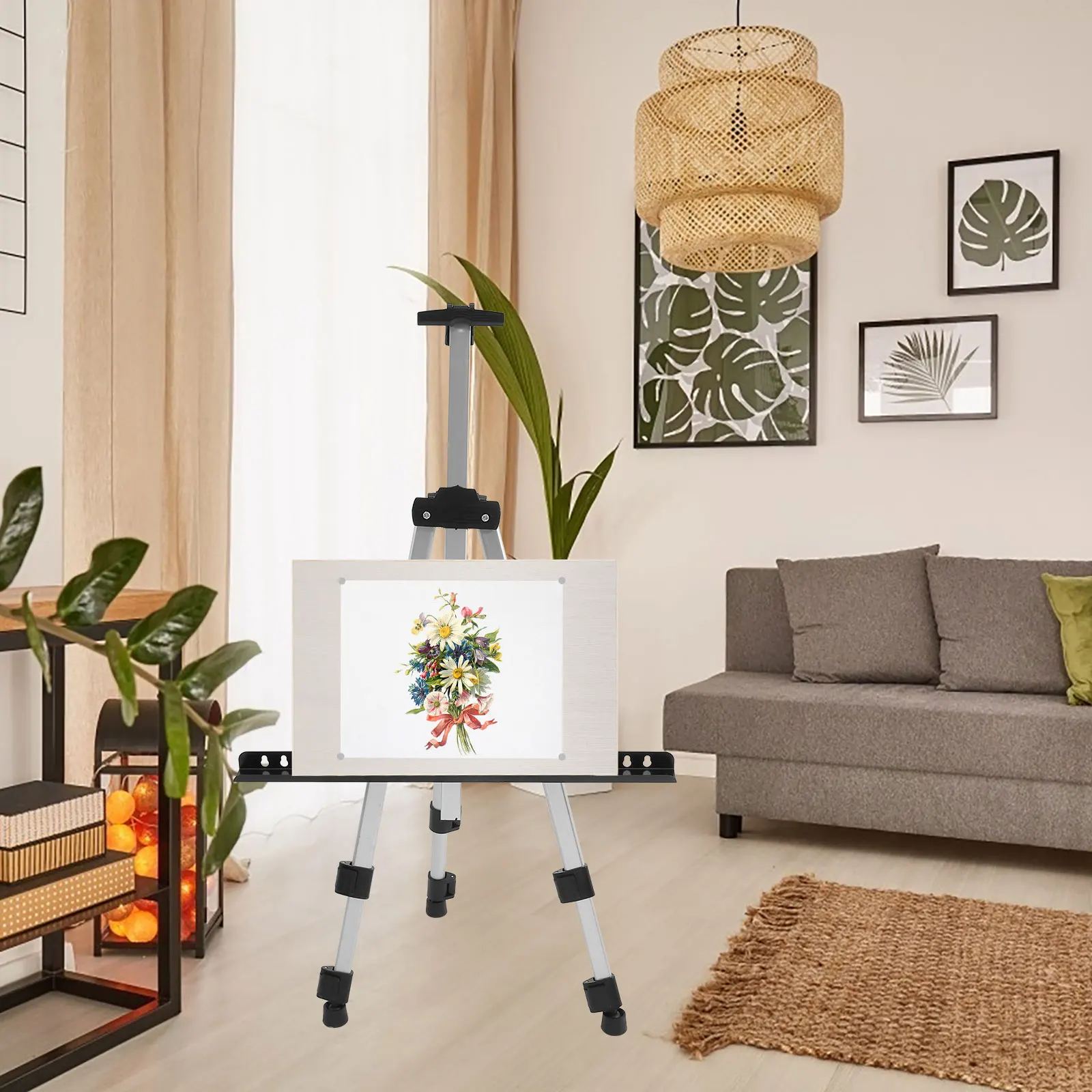 Foldable Painting Easel Stand Adjustable Height Portable Tripod Display Random Color Parties Classes Students