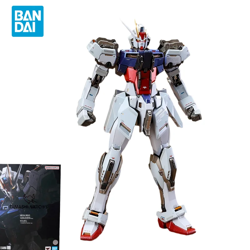 Bandai Original GUNDAM Anime Figure METAL BUILD STRIKE GUNDAM HELIOPOLIS ROLLOUT Ver TNT Action Figure Toys For kids Gift