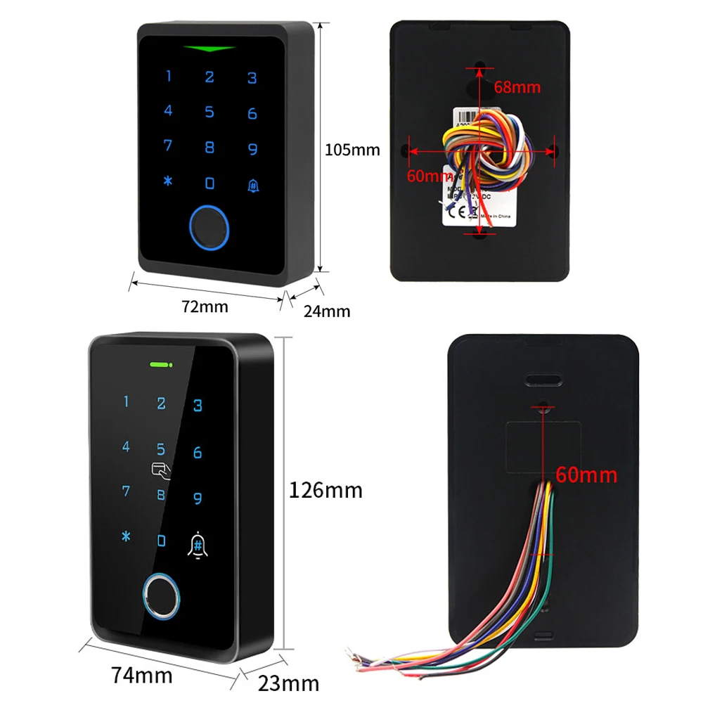 WiFi Tuya Remote Fingerprint Access Controller Outdoor Waterproof Ip67 Standalone RFID Keypad System 125KHz Smart APP Unlock