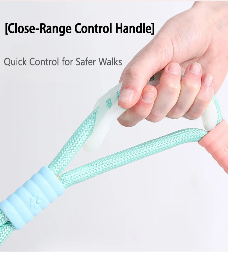 Doppelleinen-System Anti-Zug-Hundeleine, Stoßdämpfend & Würgfreier Griff, Crossbody/Taille Mehrfach-Tragemöglichkeiten, Weicher Komfortgriff, Sicherheit – Detail 8