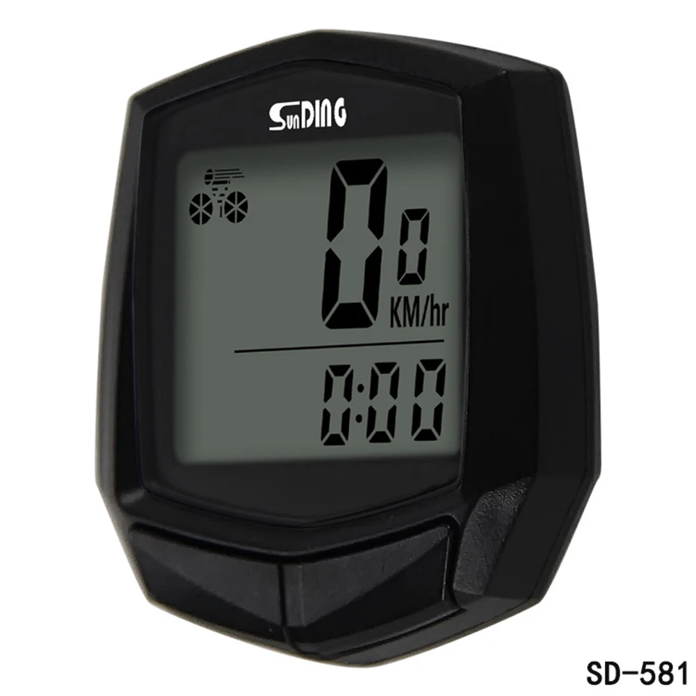 1 PC Sd-581 1.5-inch Bicycle Wired-Odometer Code Table Multi-function Waterproof Speedometer With Lcd Backlight Display