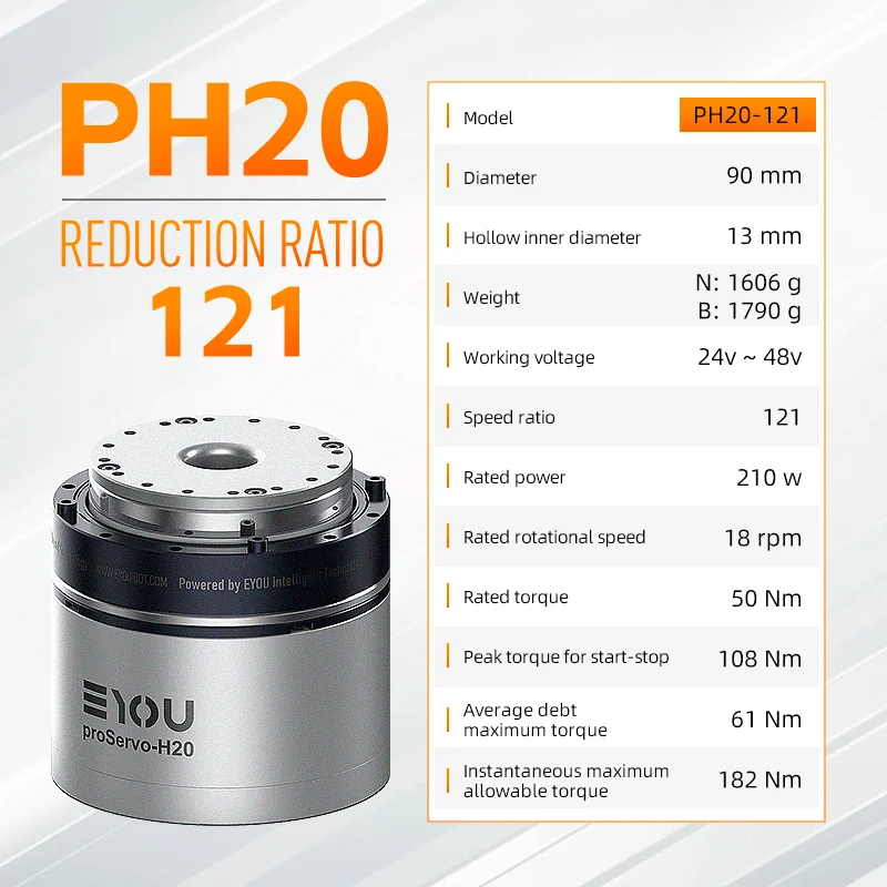 

Высокоточный гармонический привод EYOU PH20-121 Модуль шарнирного робота для гуманоидного робота и промышленной автоматизации