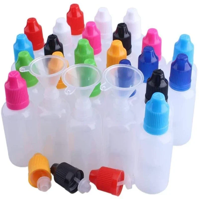 50Pcs 3ml-120ml Empty Plastic Squeezable Dropper Bottles Long Thin Tip Liquid Fill Containers Eye Dropping Refillable Bottle