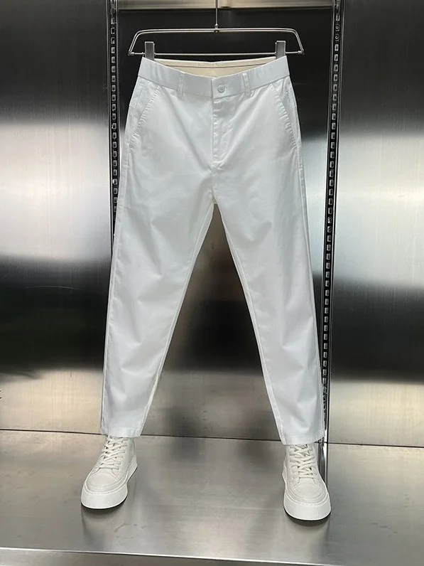 Spring 2026 Men's Slim Fit Straight Leg Suit Casual Pants High Quality Fashionable Simple Versatile Long Trousers