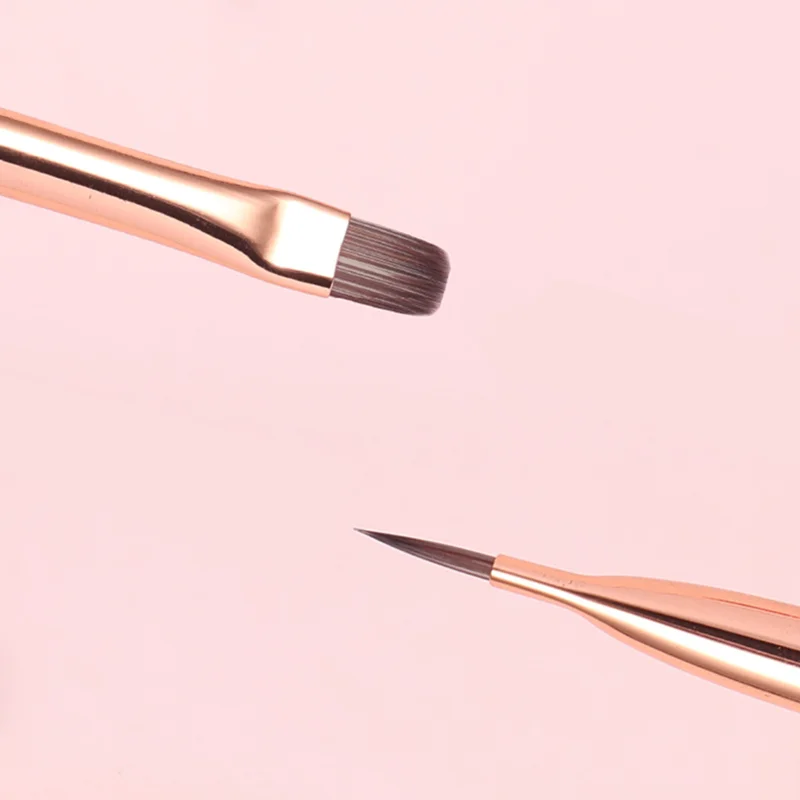 Zestaw 6 różowych pędzli do paznokci, pędzle do zdobienia paznokci, pędzle do malowania linii, kryształowy akryl, cienki pędzel do rysowania, narzędzia do manicure, żel UV