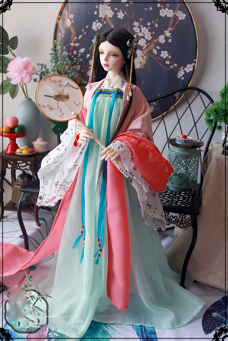 1/4 1/3 Scale BJD Clothes Ancient Costume Fairy Dress Chinese Hanfu Outfit For BJD/SD MSD SD13 EID Big Girl Doll Accessories