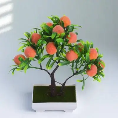 

Premium Artificial Peach Tree Bonsai Potted Fake Plant Decor for Indoor Home Office Desk Natural Atmosphere Enhancement
