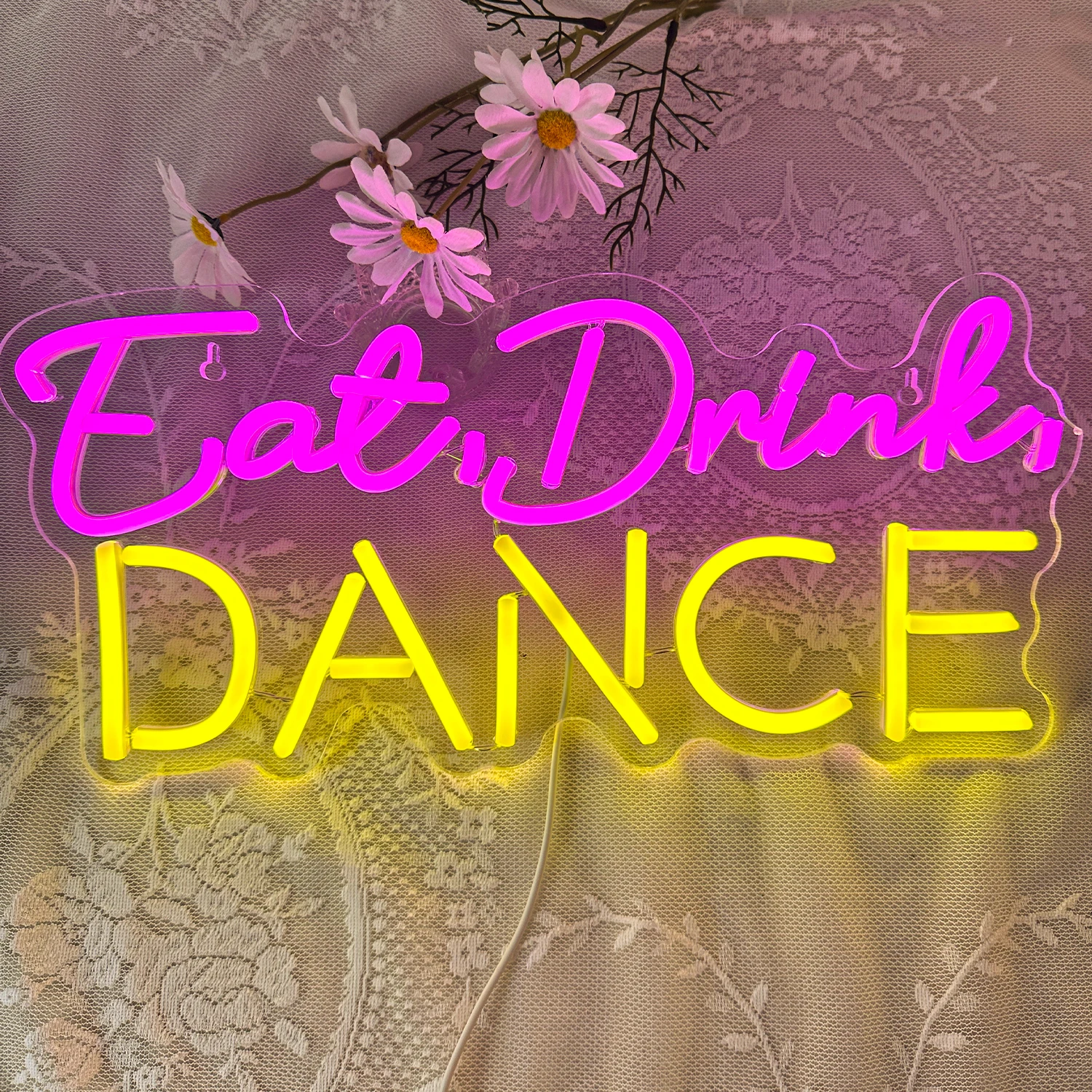 Eat Drink Dance Neon Sign Dance LED Light Word Sign Light up Sign Led  Dance Studio Dancing Party Bar Dance Club Wall Decorate