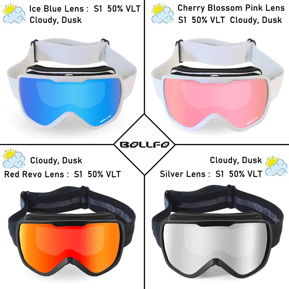 Ski Goggles Snowmobile Ski Mask for Men Women Anti-Fog Double Lens Winter Snowmobile Glasses Skiing UV400 Snowboard Accessories