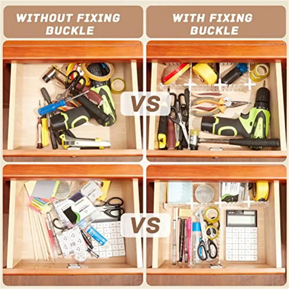 Drawer Divider Accessories DIY Storage Free Combination Partition Extension Buckle Fixing Clip Makeup Sock Underwear Organizer