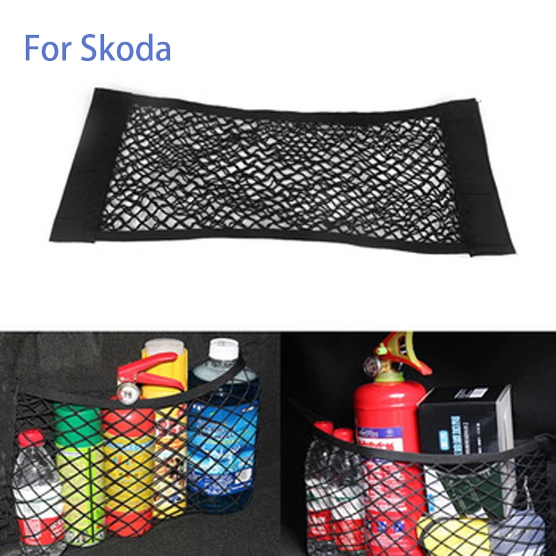 Car Trunk Box Storage Bag Net Sticker for Skoda Octavia Snelle Kodiaq Karoq Fabia Kamiq Prachtige Visioenen Yeti Scala Enyaq