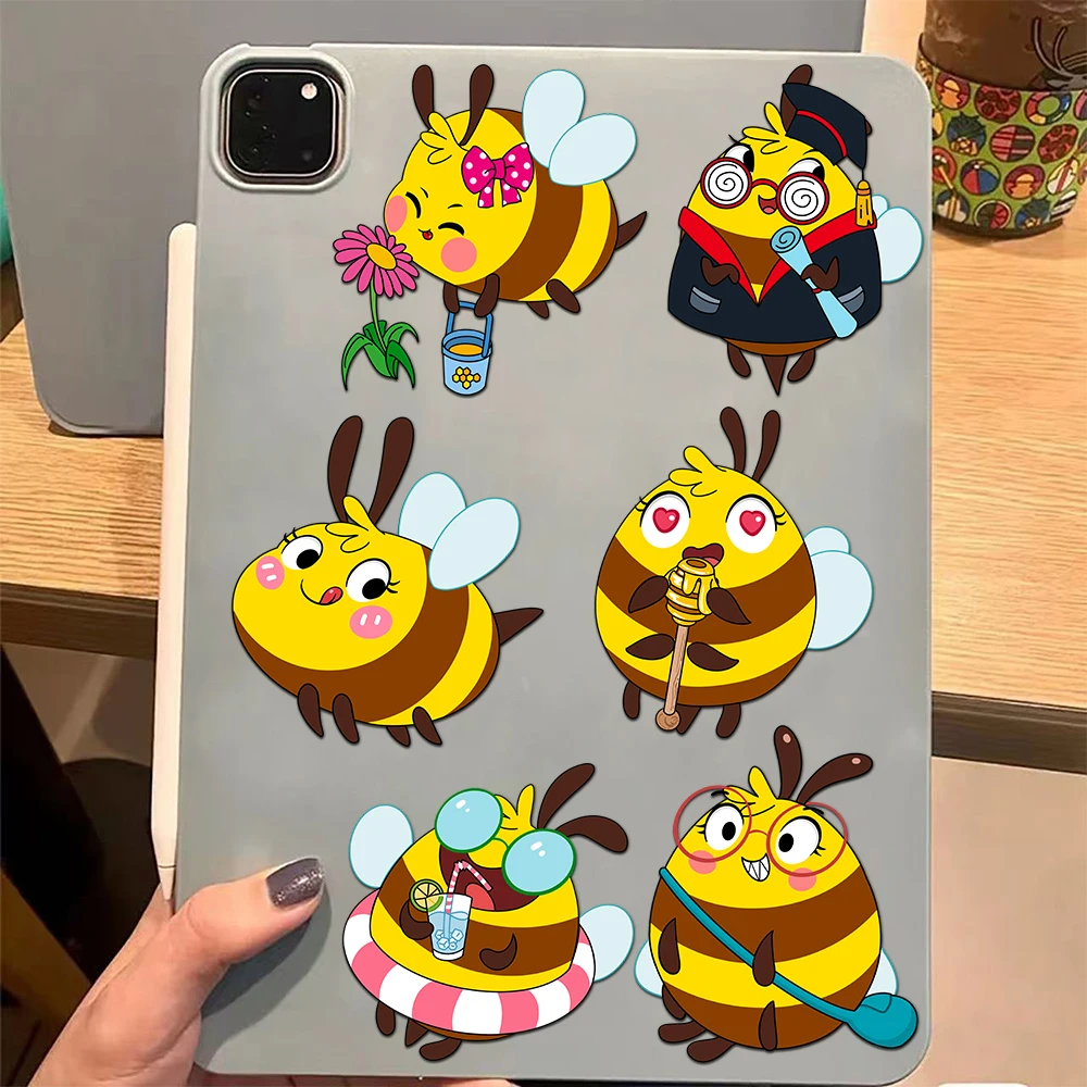 8PCS Bee Cute Puzzle Stickers Cartoon Creative Fun DIY Account Material Manual Tablet Decoration Waterproof Stickers