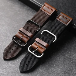 High-End Wear-resistant For Genuine Leather Strap 20 22 24MM Wear-resistant Soft Breathable Waterproof Men's Vintage Style Brac