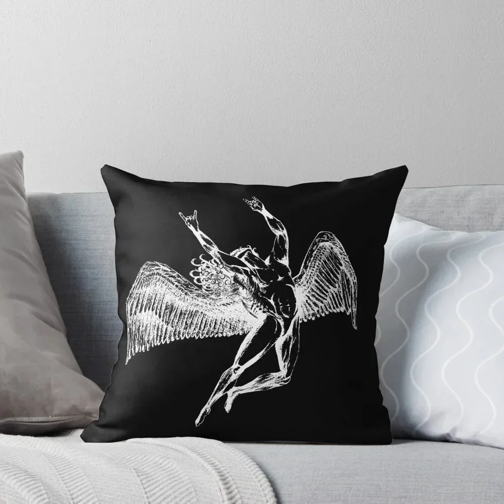 ICARUS THROWS THE HORNS - white ***FAV ICARUS GONE? SEE BELOW*** Throw Pillow Anime luxury decor pillow