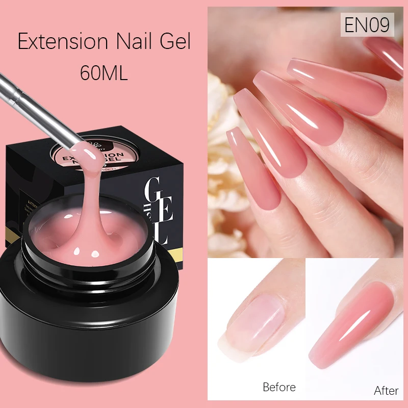 

BORN PRETTY 60ml Quick Extension Nail Gel Jelly Clear White Pink Nude Nail Construction Gel Soak Off UV LED Gel Nail DIY Art