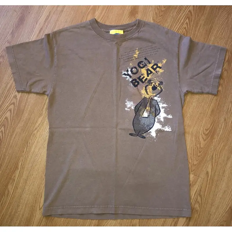 Hanna Barbera YOGI BEAR Cartoon T-Shirt Herren Einfarbig Mittelbraun