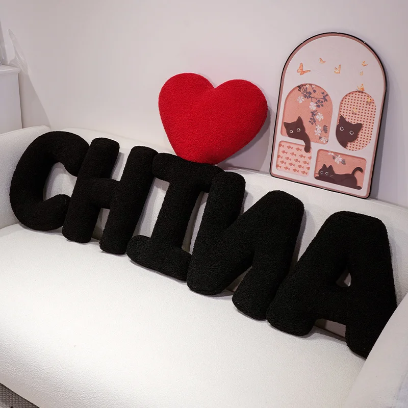 40cm inglês carta lance travesseiro coisas alfabeto almofada de pelúcia sala estar sofá decoração para casa combinação criativa travesseiro