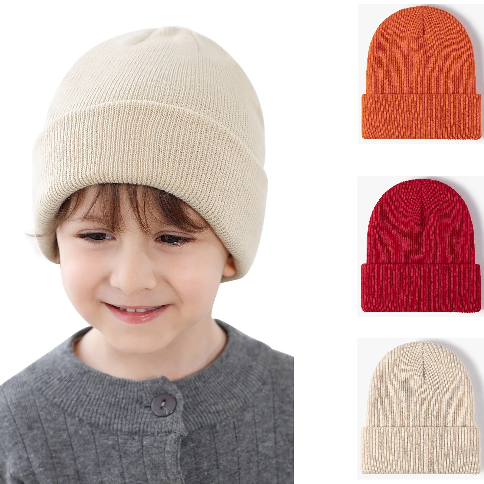 Knit Beanie hat for Toddler Boys Girls Basic Winter Hat for Kids 4 5 6 7 8 9 10 11  12 Years Old