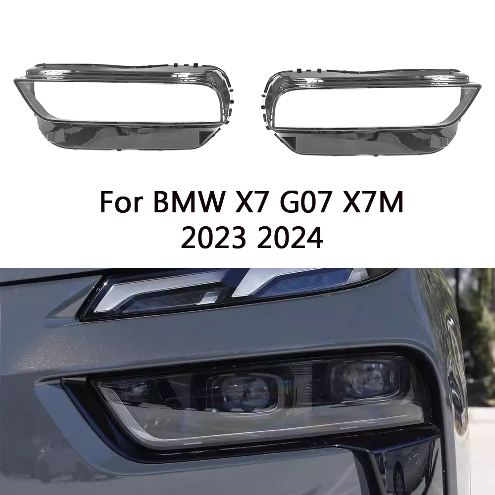 

For BMW X7 G07 X7M 2023 2024 front Car Headlight Cover Lens Shell Lampcover Lampshade Headlamp housing