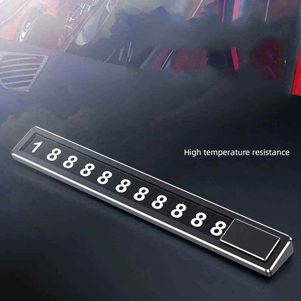 Universal Phone Number Plate Metal Adjustable Auto Accessories Sliding Occlusion Aluminum Car Temporary Parking Card