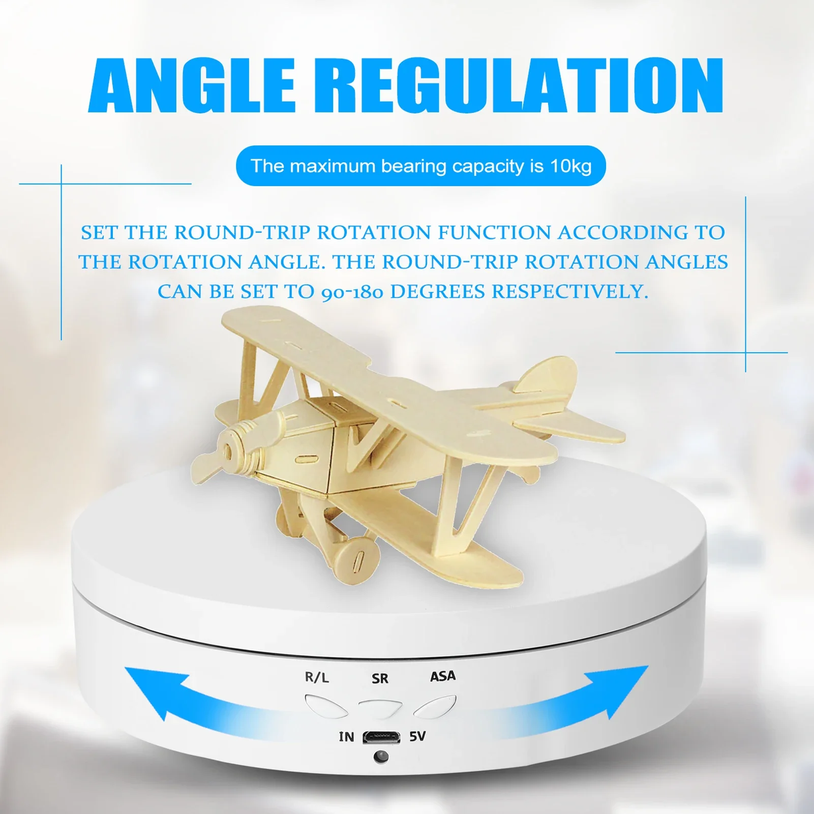 Motorised Rotating Mirror Display Stand,360 Degree Turntable, Jewellery Holder,USB Power Supply, Rotating Shooting, Three Speeds