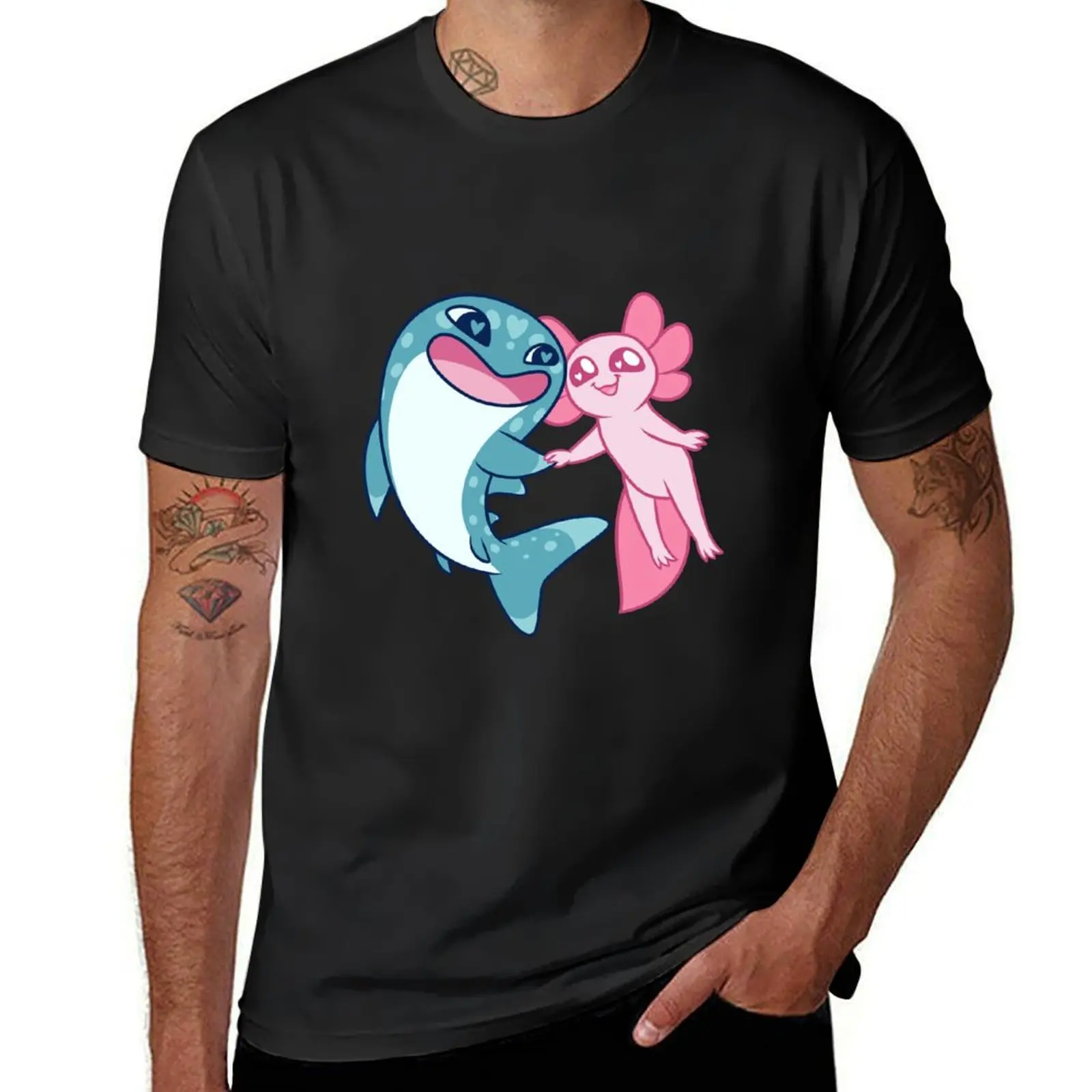 

Cute Axolotl Whale Shark Friends T-Shirt anime clothes hippie clothes cute tops men t shirts