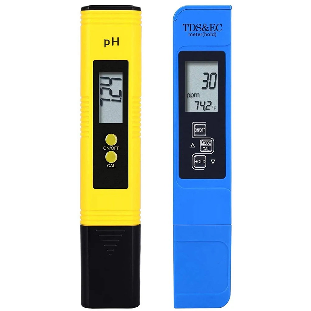 TDS Meter Digital Water Tester High Accuracy Digital 0-14 PH Meter Tester 0-9990ppm TDS&EC LCD Water Purity PPM Aquarium Filter